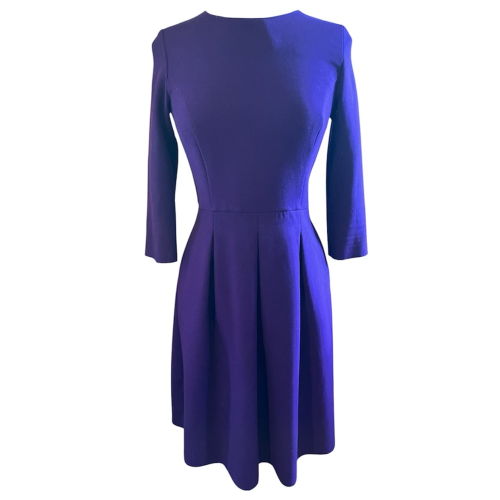 Elegant Purple Midi Fit-and-Flare Dress